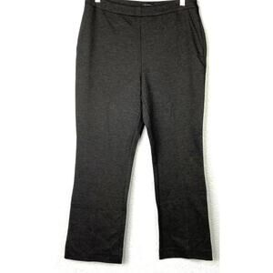 Halogen Stretch Flat Front Side Zip Crop Pants Sz Large in Charcoal Heather NWT
